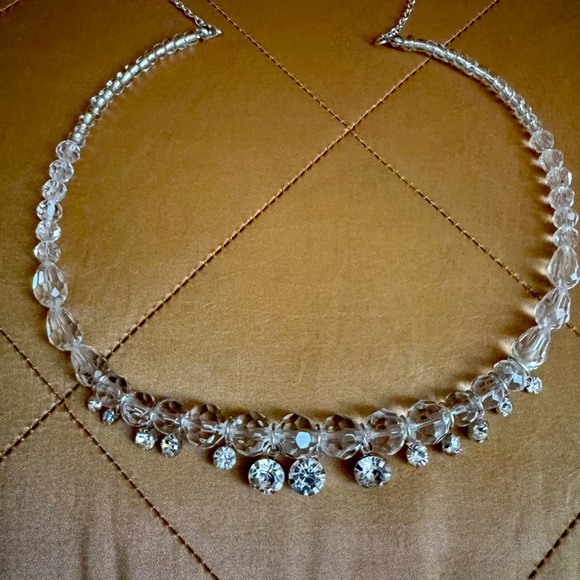 Crystal & Rhinestone Drop Collar Necklace & Earring Set - Picture 9 of 9